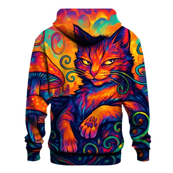Psychedelic Garden Alley Cat designer hoodies