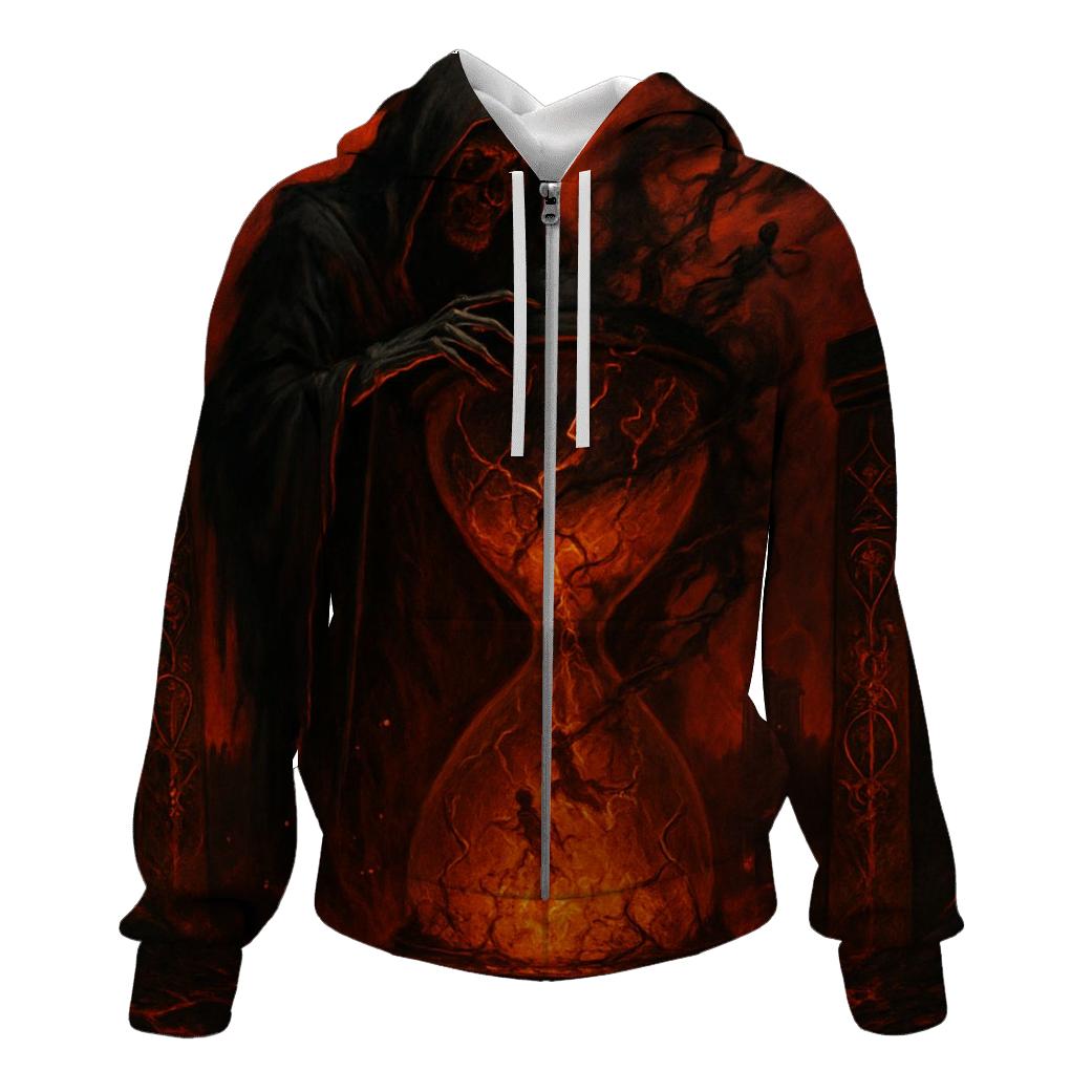 Infernal Hourglass Of Lost Souls zip-up hoodies
