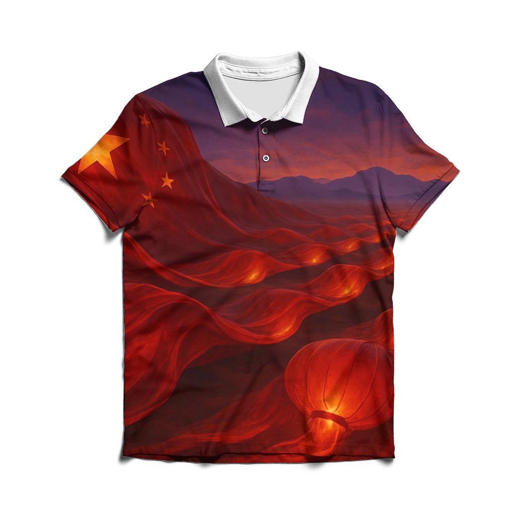 Red Lantern Horizon stylish collar polo tees