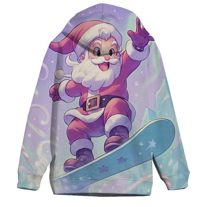 Frostlight Surfing Santa lightweight hoodies