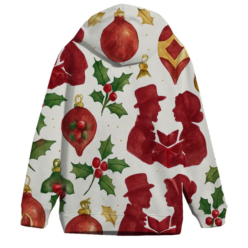 Crimson Carolers Grid zip-up hoodies