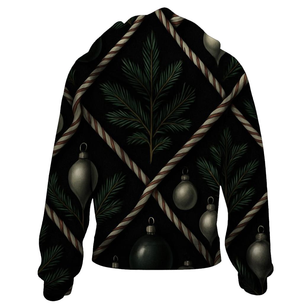 Evergreen Ornament Lattice On Dark Field hoodie designs