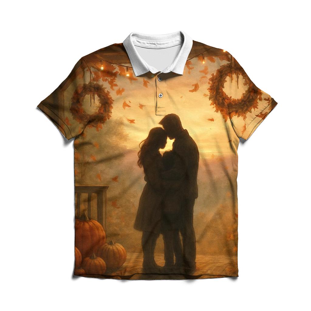 Silent Cabin Sunset custom polo shirts