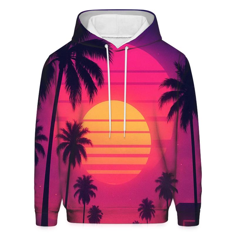 Neon Palms At Dusk pullover hoodies