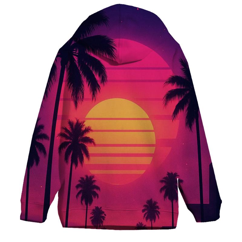 Neon Palms At Dusk pullover hoodies