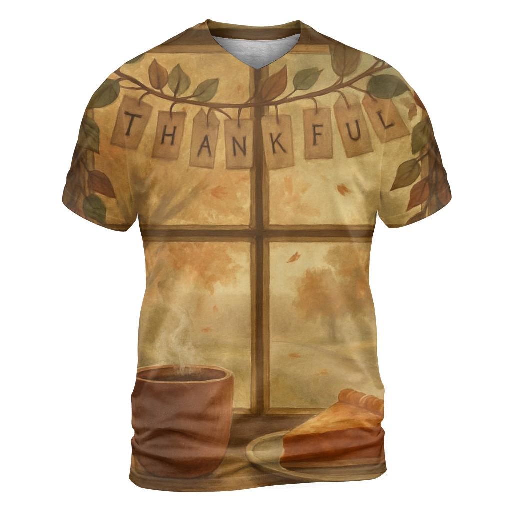 Gratitude Garland Window creative print fashion shirts