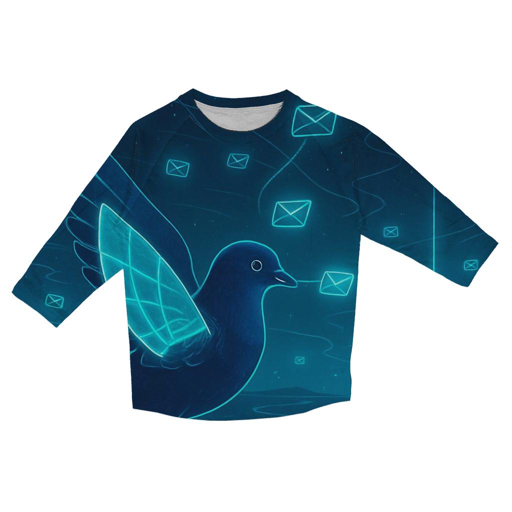 Holograph Sail Pigeon printed three quarter sleeve shirts