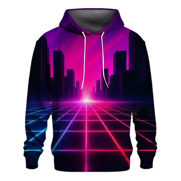 Neon Grid Horizon pullover hoodies
