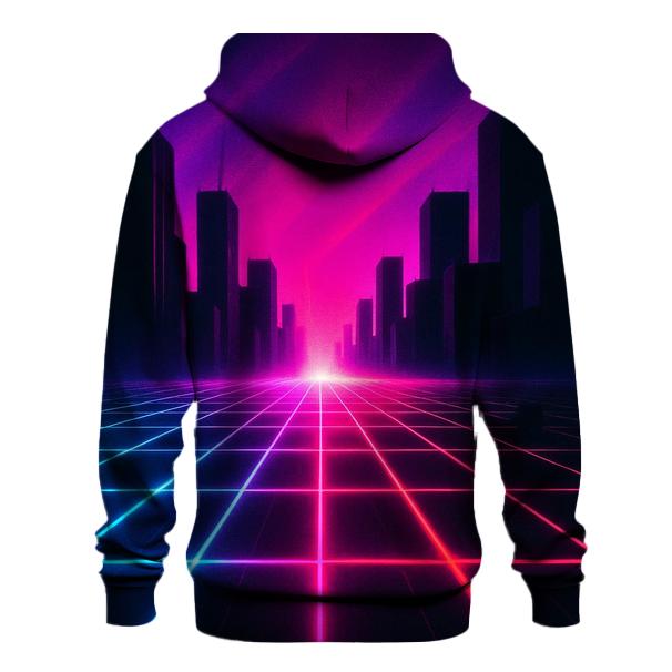 Neon Grid Horizon pullover hoodies