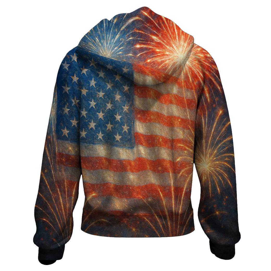 Firework Tapestry printed hoodies