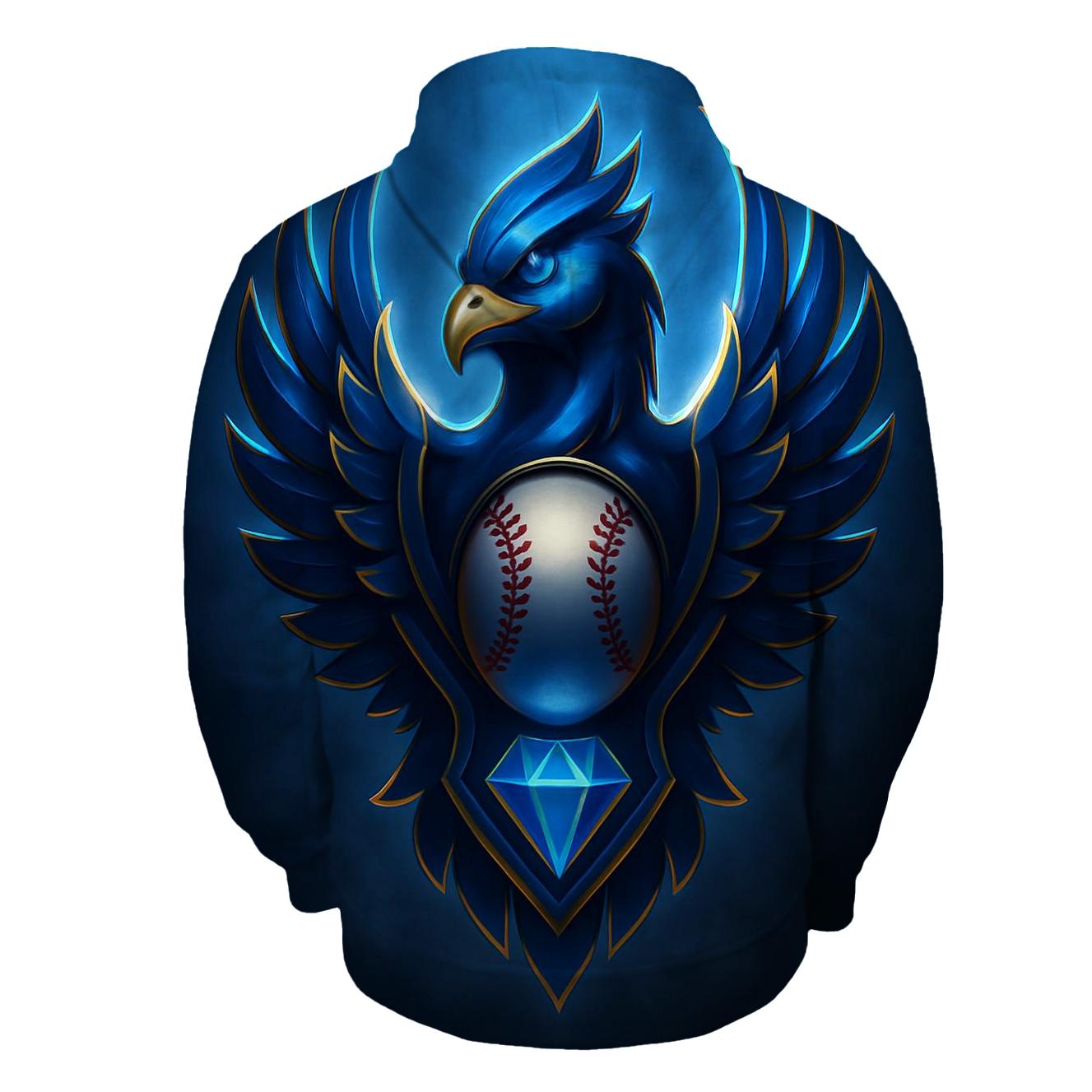 Heraldic Blue Jays Crest printed hoodies