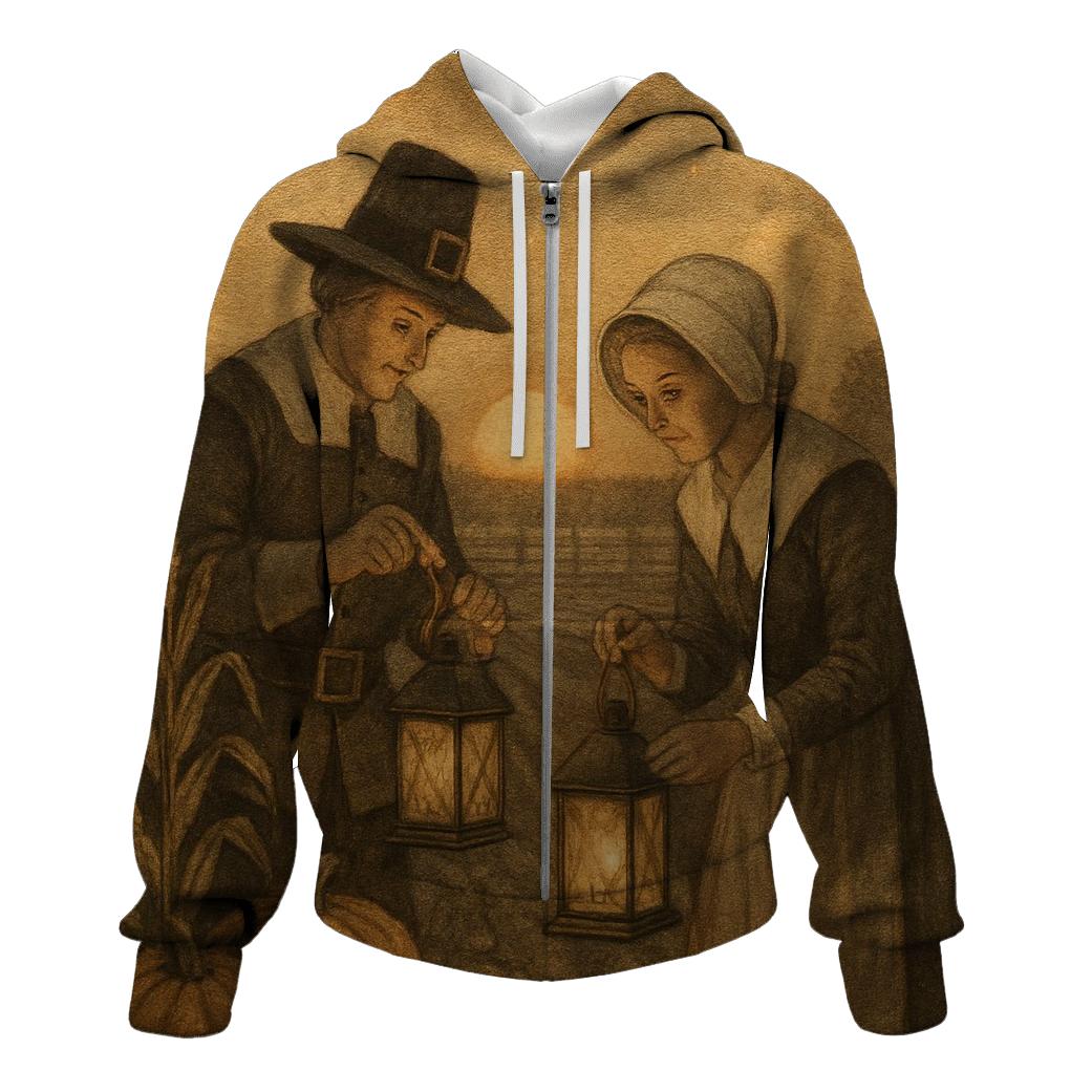 Pilgrim Lanterns And Fields embroidered hoodies