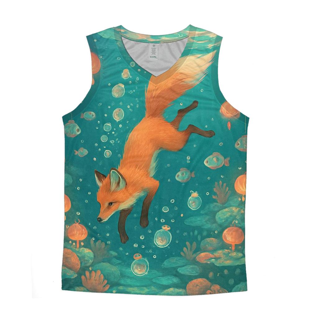 Lantern Reef Fox cotton sleeveless tops