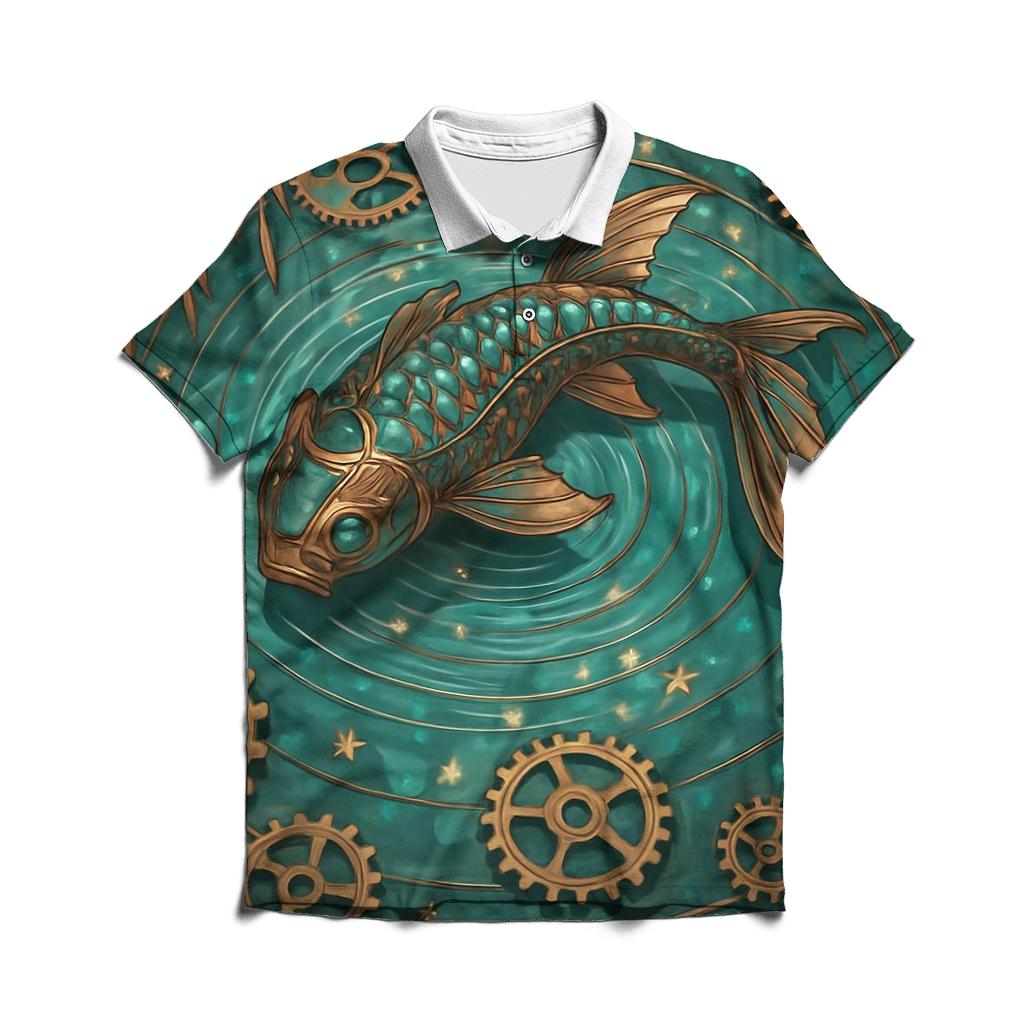 Clockwork Koi Garden custom polo shirts