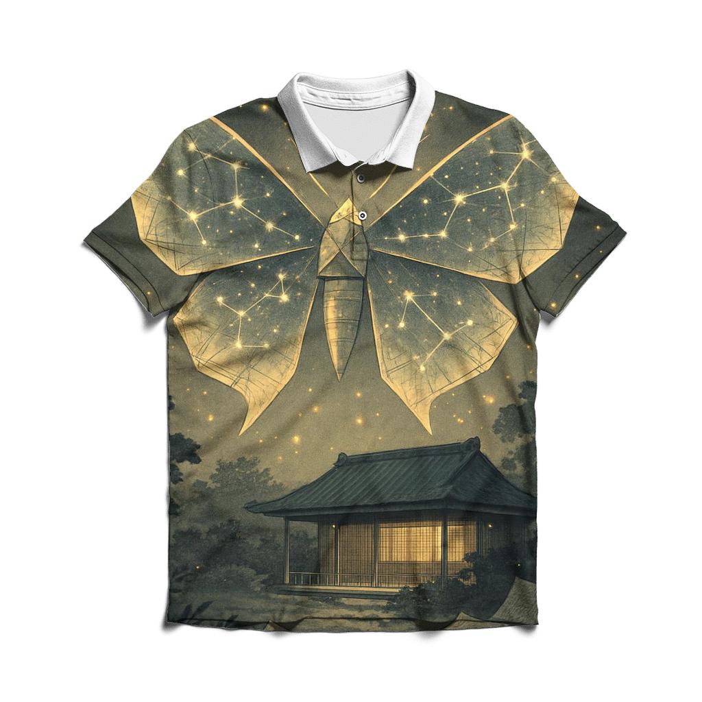 Luminous Paper Moth stylish collar polo tees
