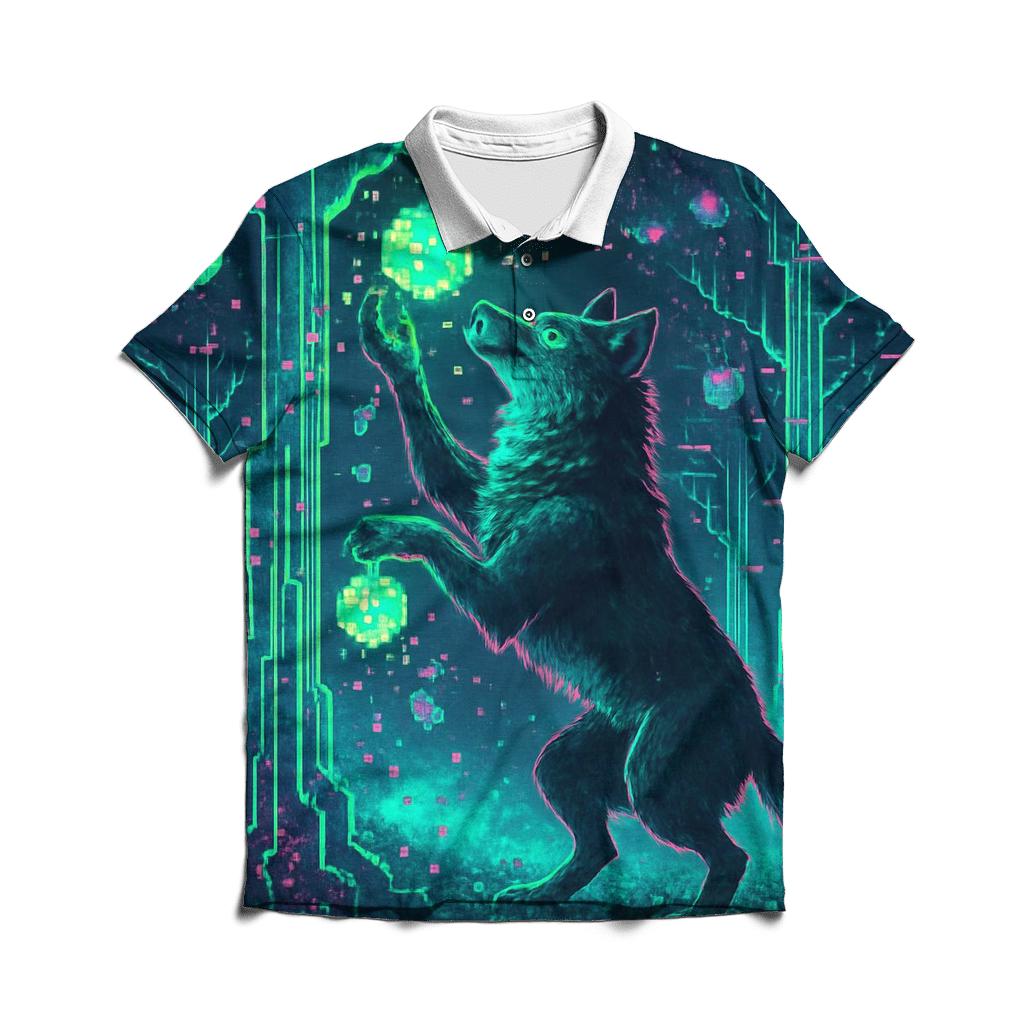Pixel Orchard Wolf custom polo shirts