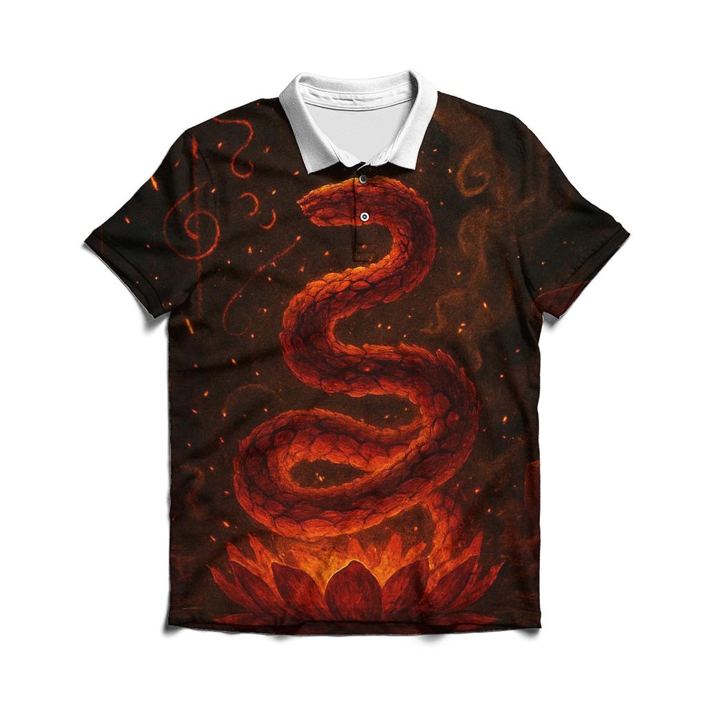 Ember Lotus Serpent classic pique polos
