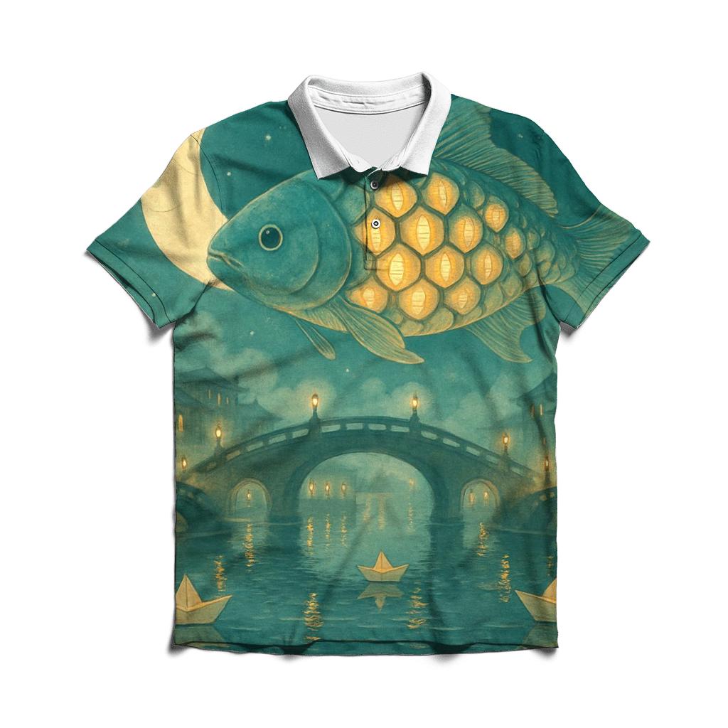 Orbiting Lantern Carp personalized polo shirts