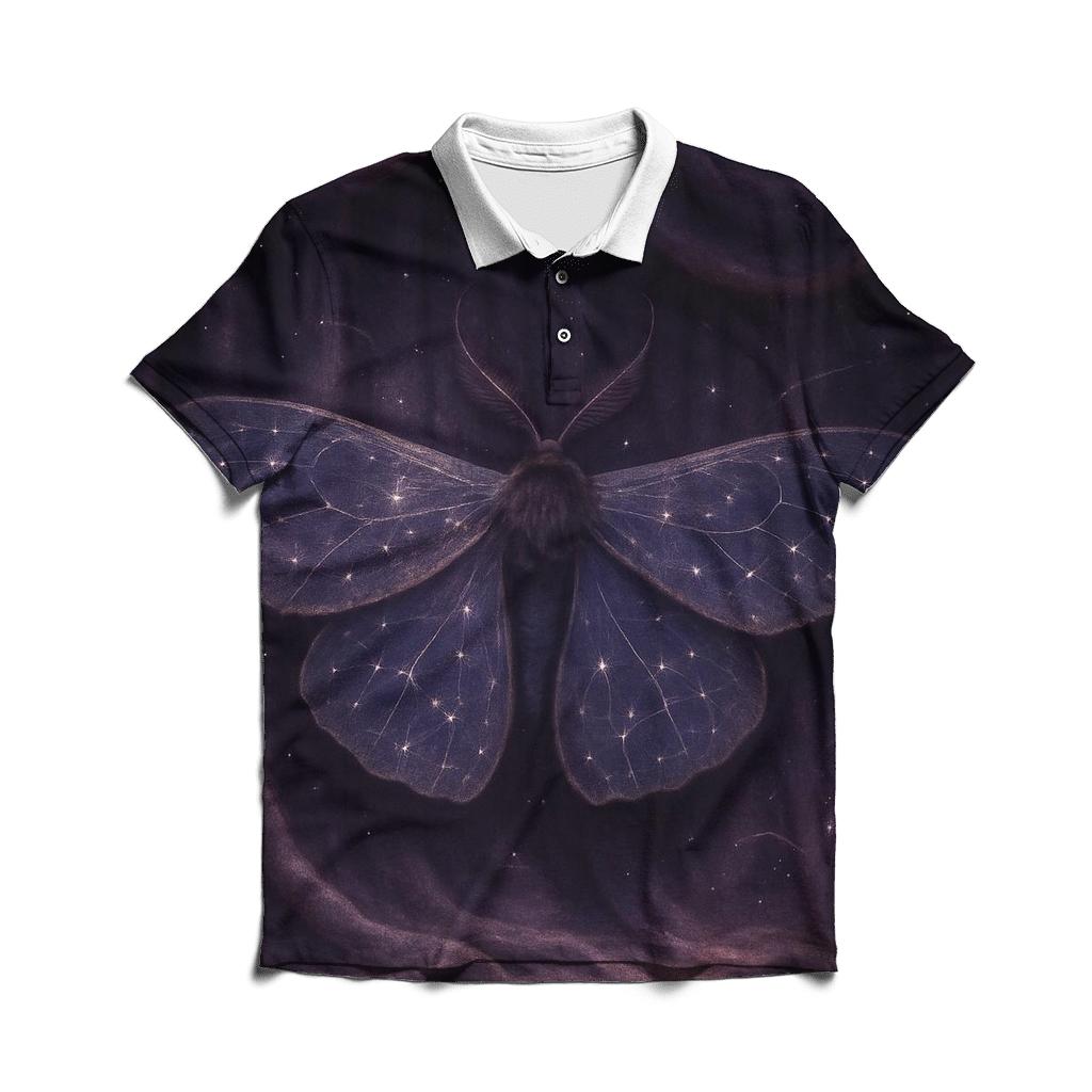 Velvet Night Moth stylish collar polo tees