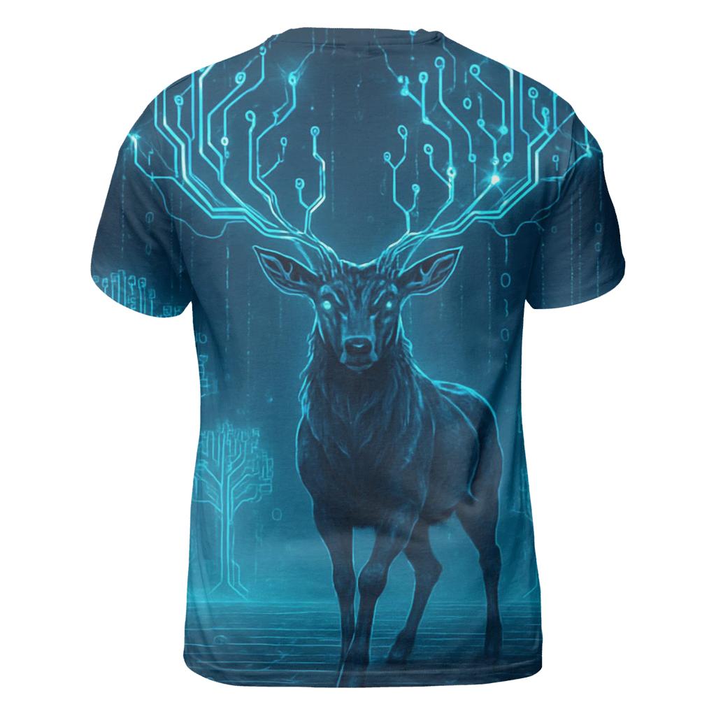 Circuitboard Stag vibrant all-over design tees