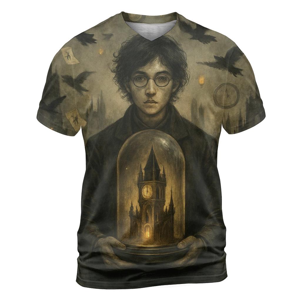Clocktower Cathexis artistic all-over print tops