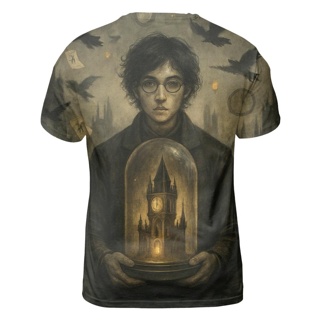 Clocktower Cathexis artistic all-over print tops