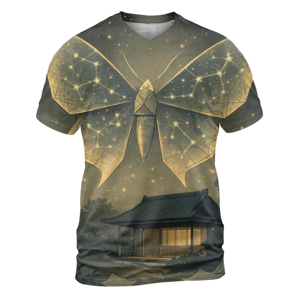 Luminous Paper Moth creative print fashion shirts