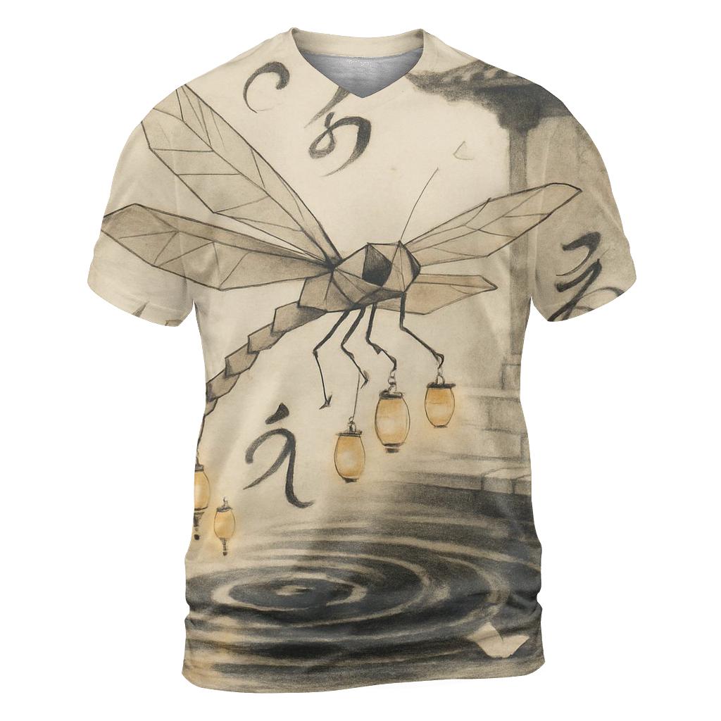 Paper Lantern Dragonfly trendy printed shirt styles