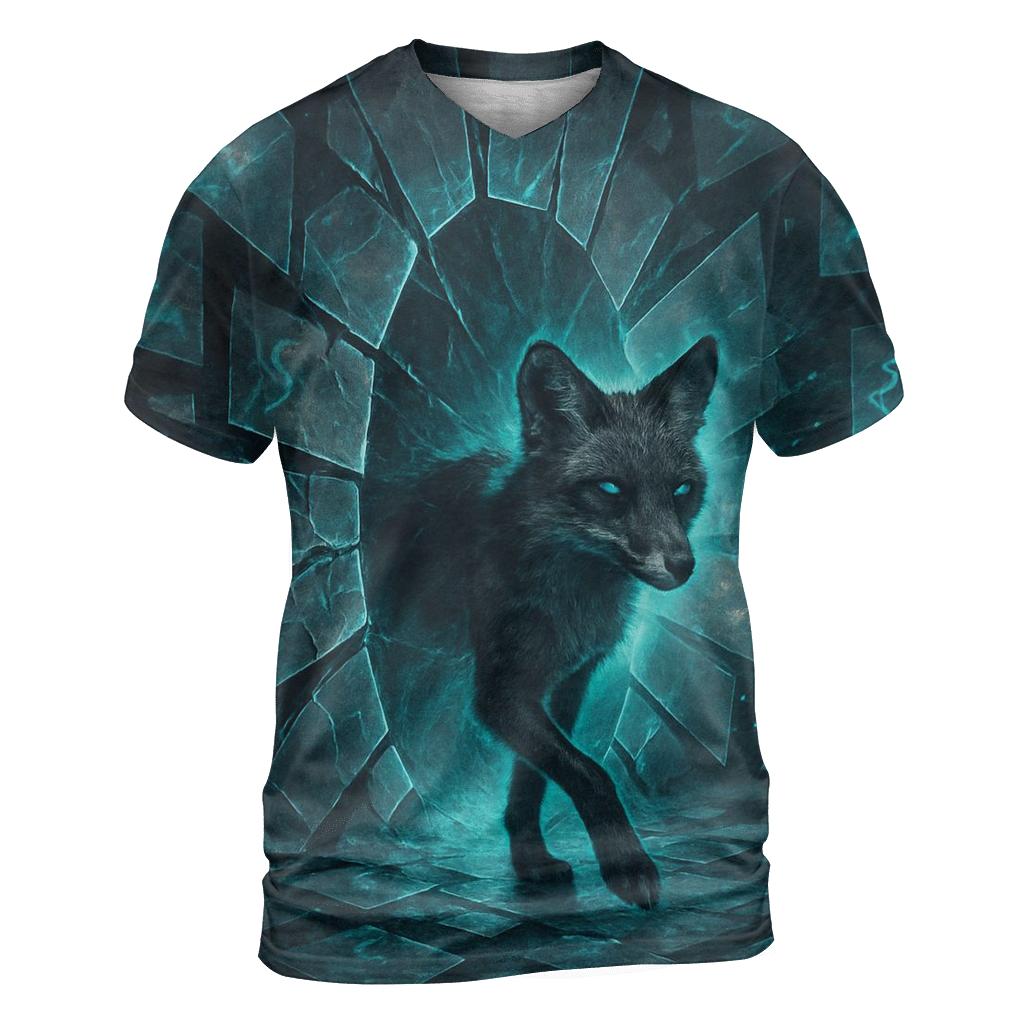 Mirrored Rift Fox artistic all-over print tops