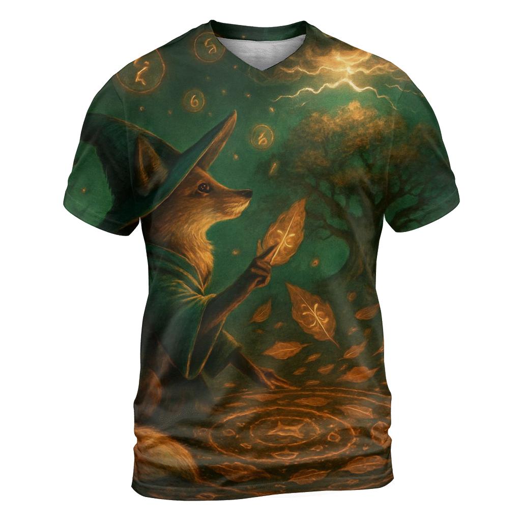 Copperleaf Fox Wizard artistic all-over print tops