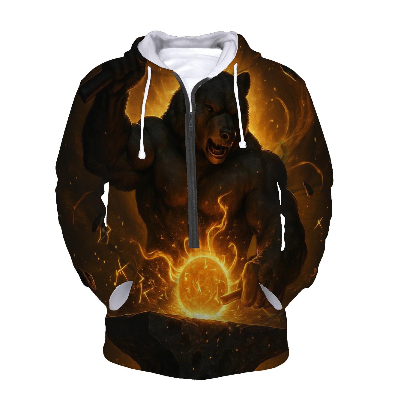 Solar Forge Bear embroidered hoodies