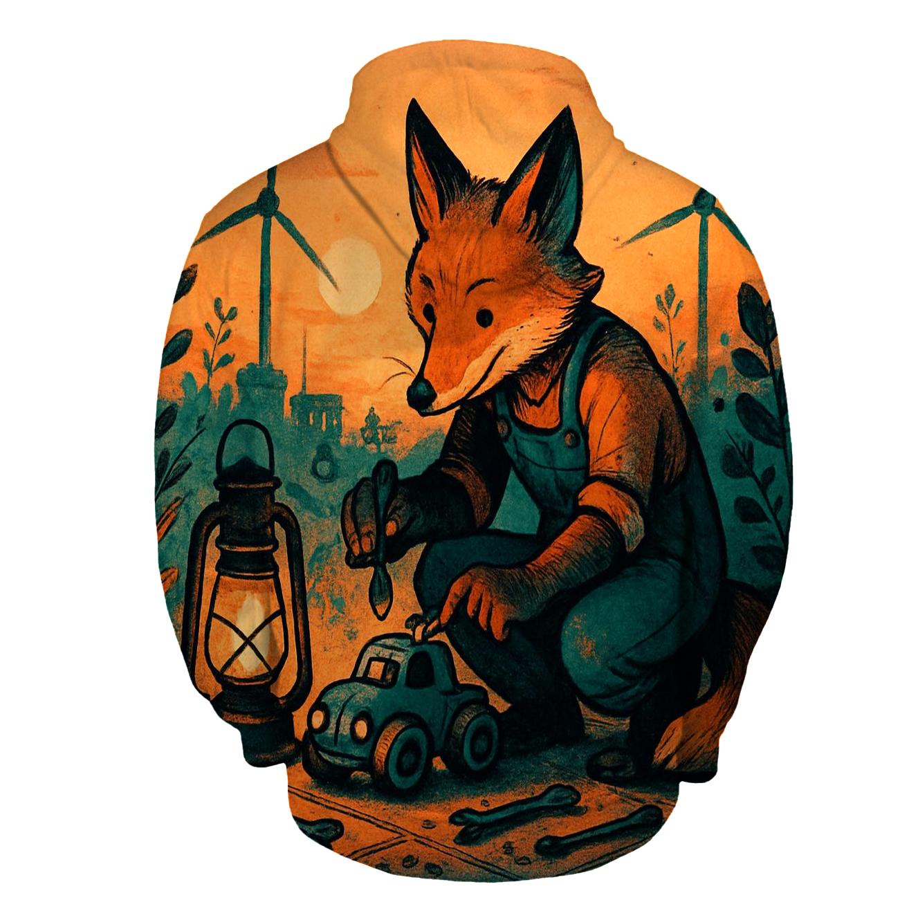 Sunset Mechanic Fox hoodie designs