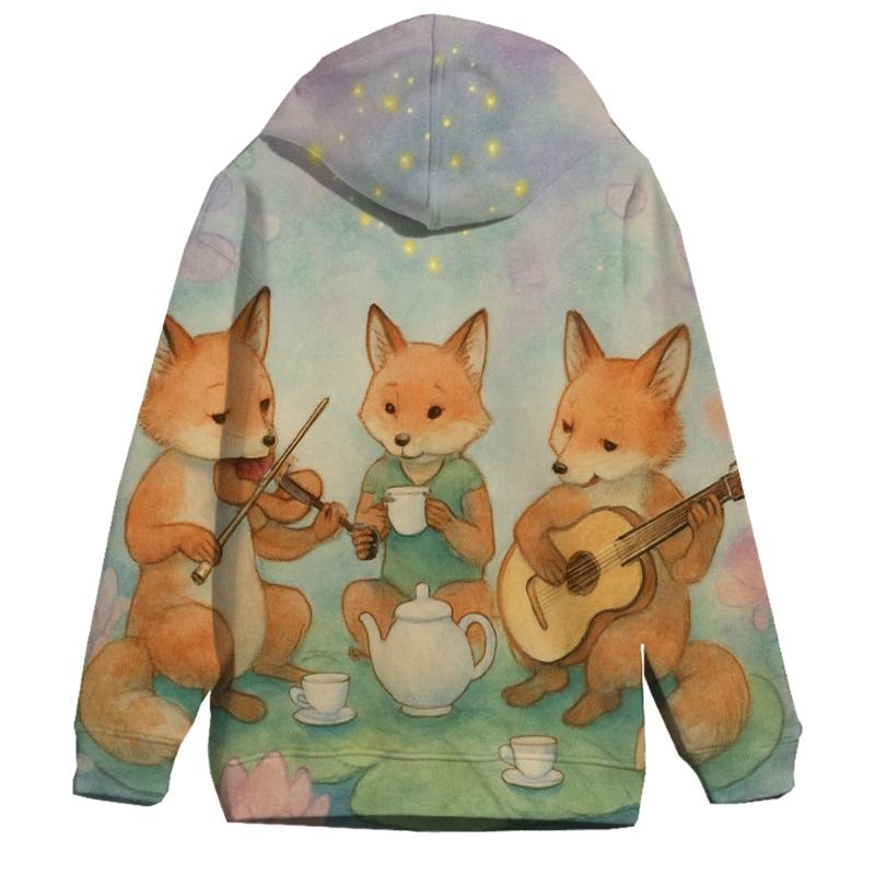 Tea Time Foxglove Trio premium hoodies