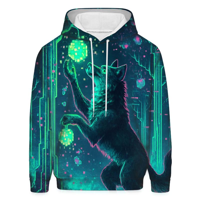 Pixel Orchard Wolf graphic hoodies