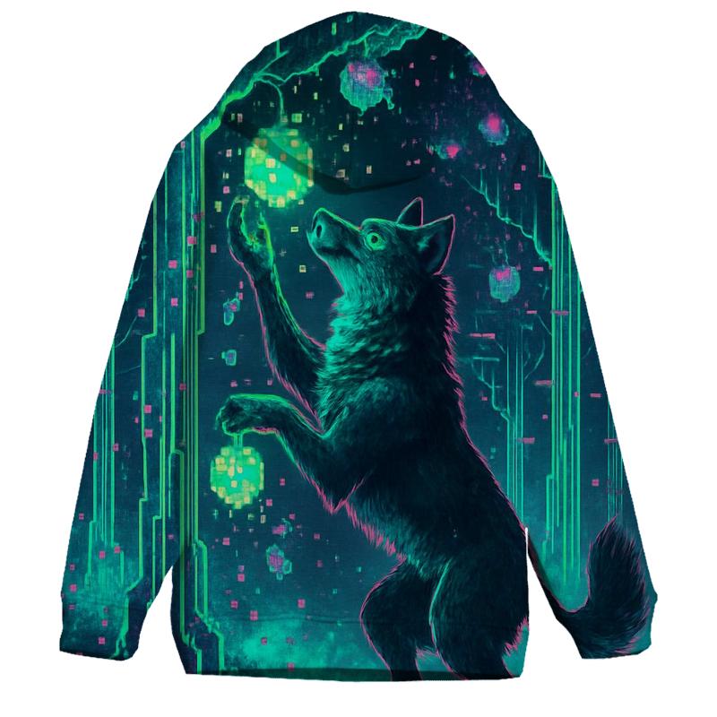 Pixel Orchard Wolf graphic hoodies