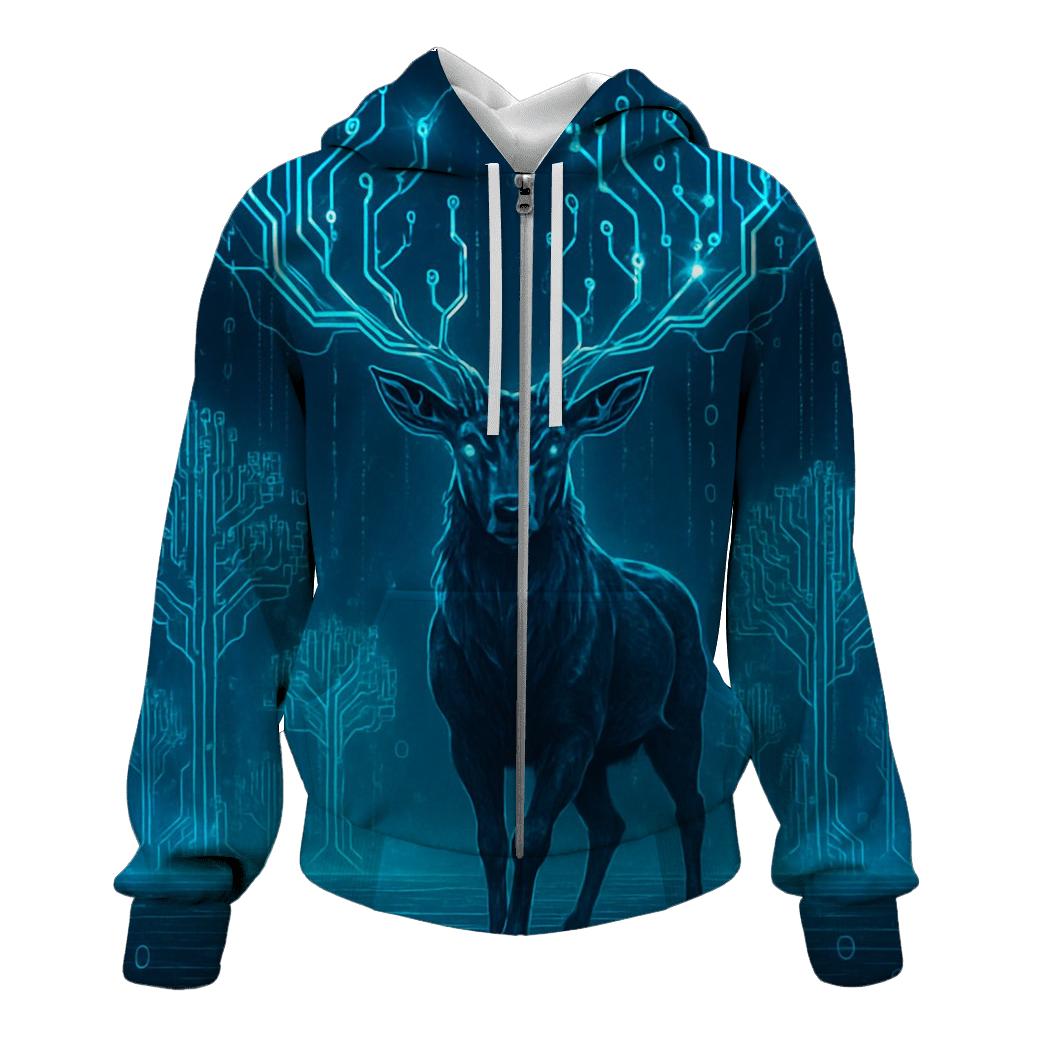 Circuitboard Stag heavyweight hoodies