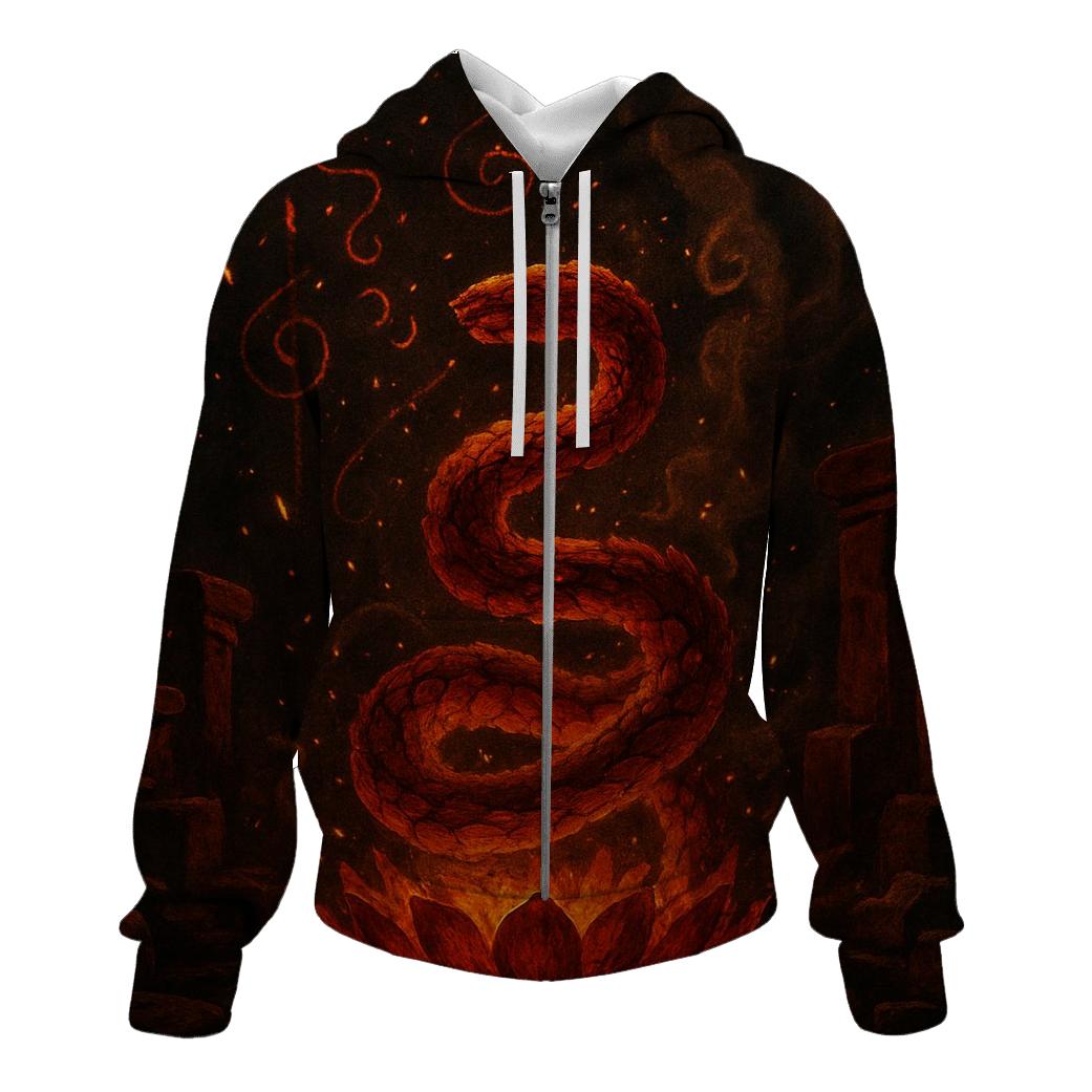 Ember Lotus Serpent designer hoodies