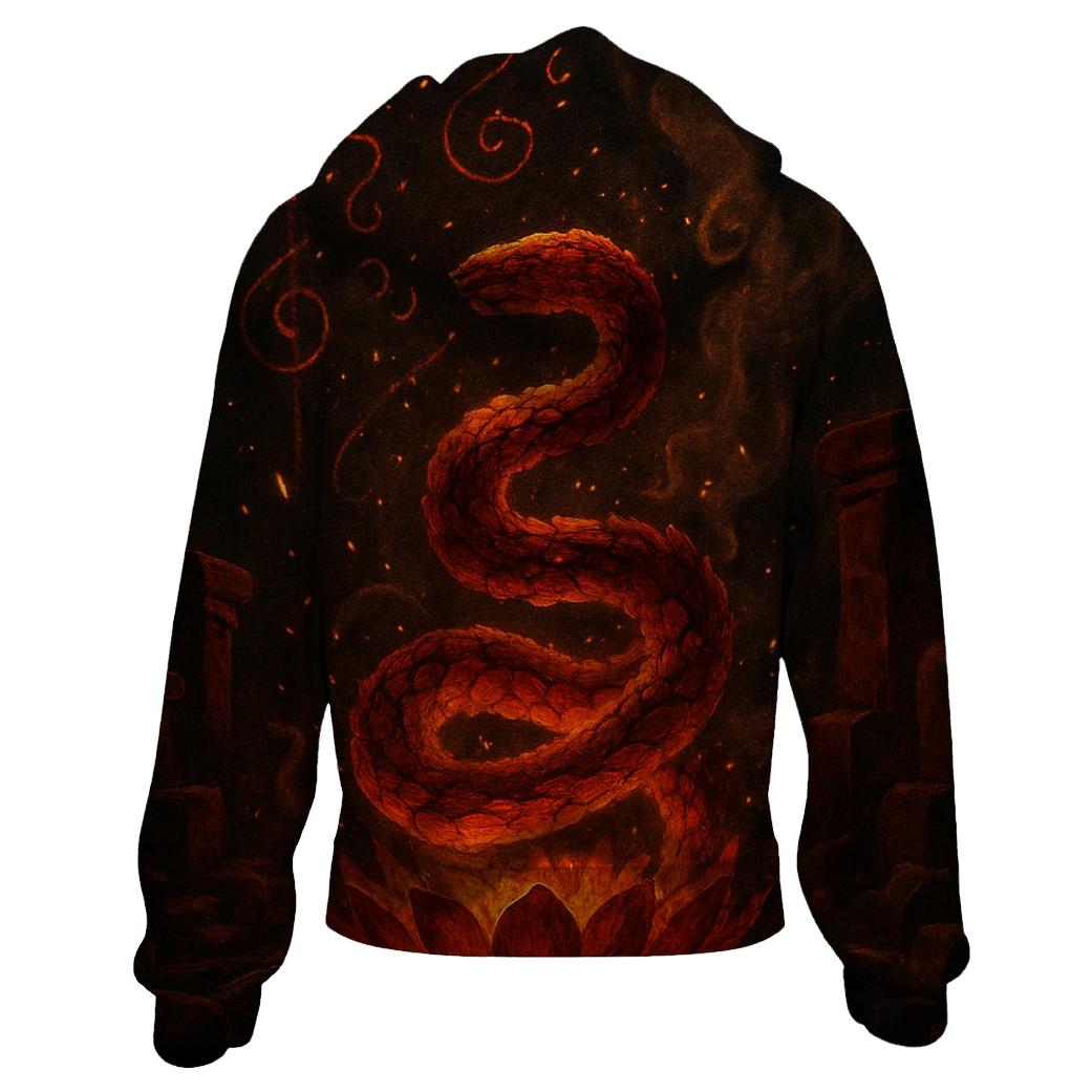 Ember Lotus Serpent designer hoodies