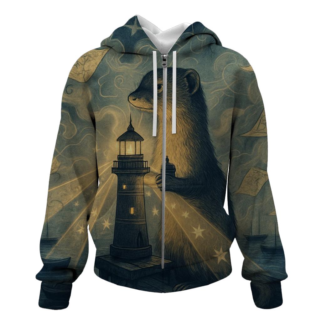Lighthouse Mongoose embroidered hoodies