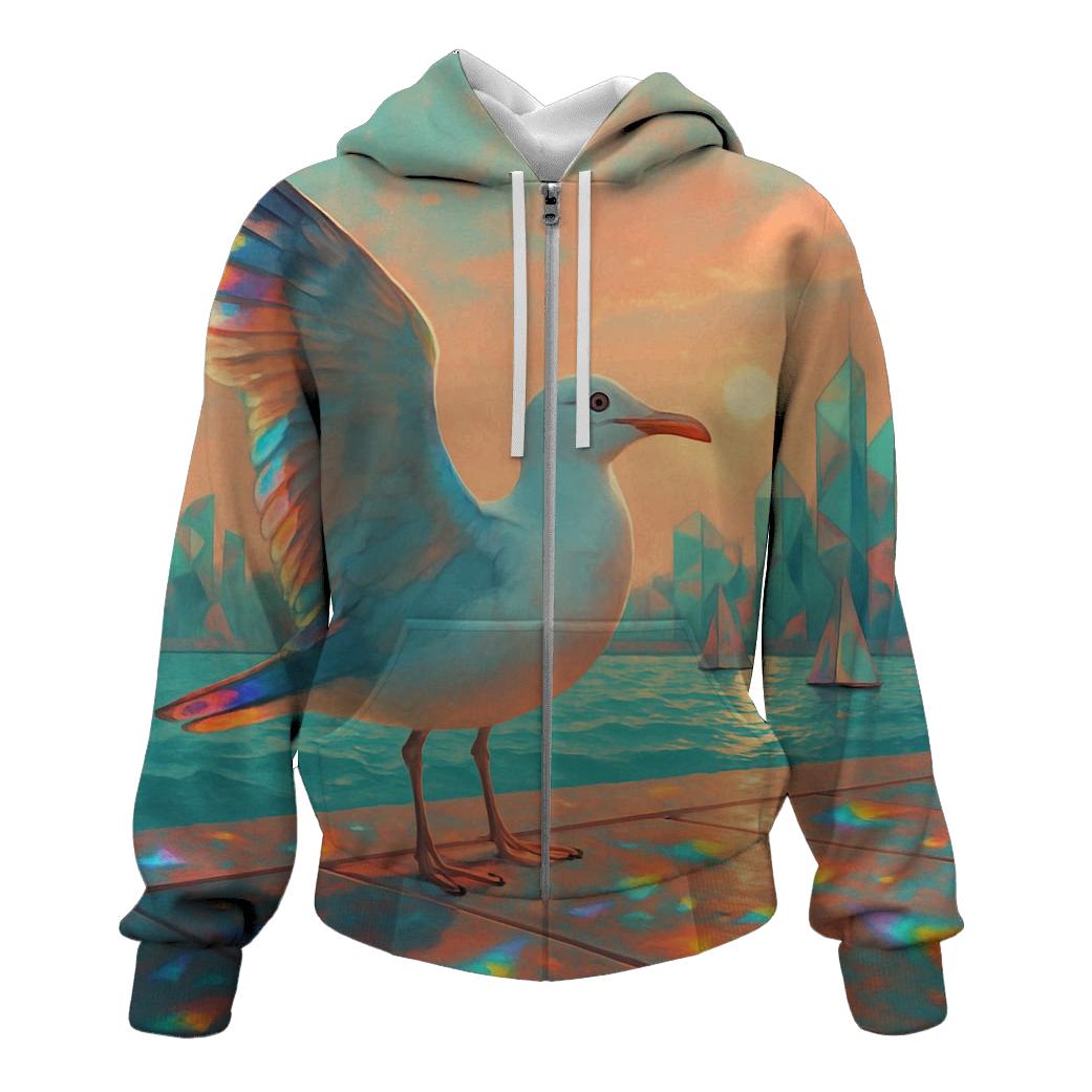 Prism Harbor Gull embroidered hoodies