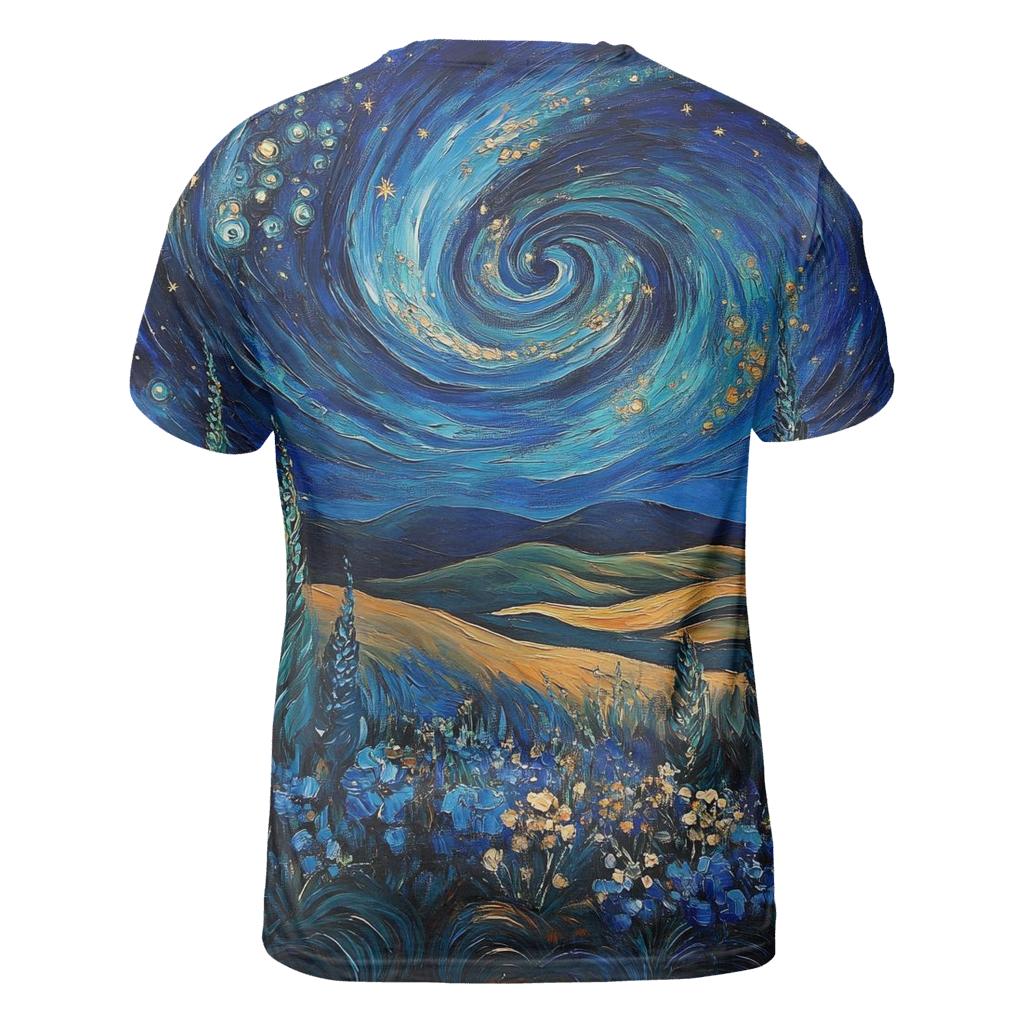 Van Gogh Inspired Nebula Garden custom all-over print shirts