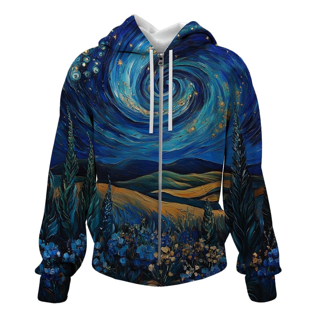 Van Gogh Inspired Nebula Garden pullover hoodies