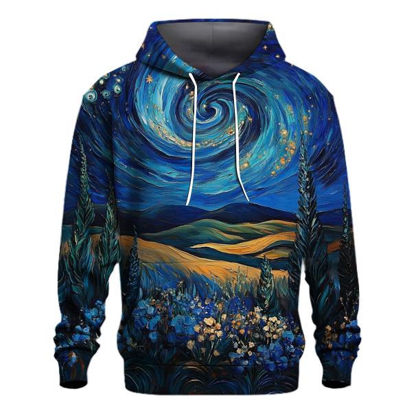 Van Gogh Inspired Nebula Garden printed hoodies