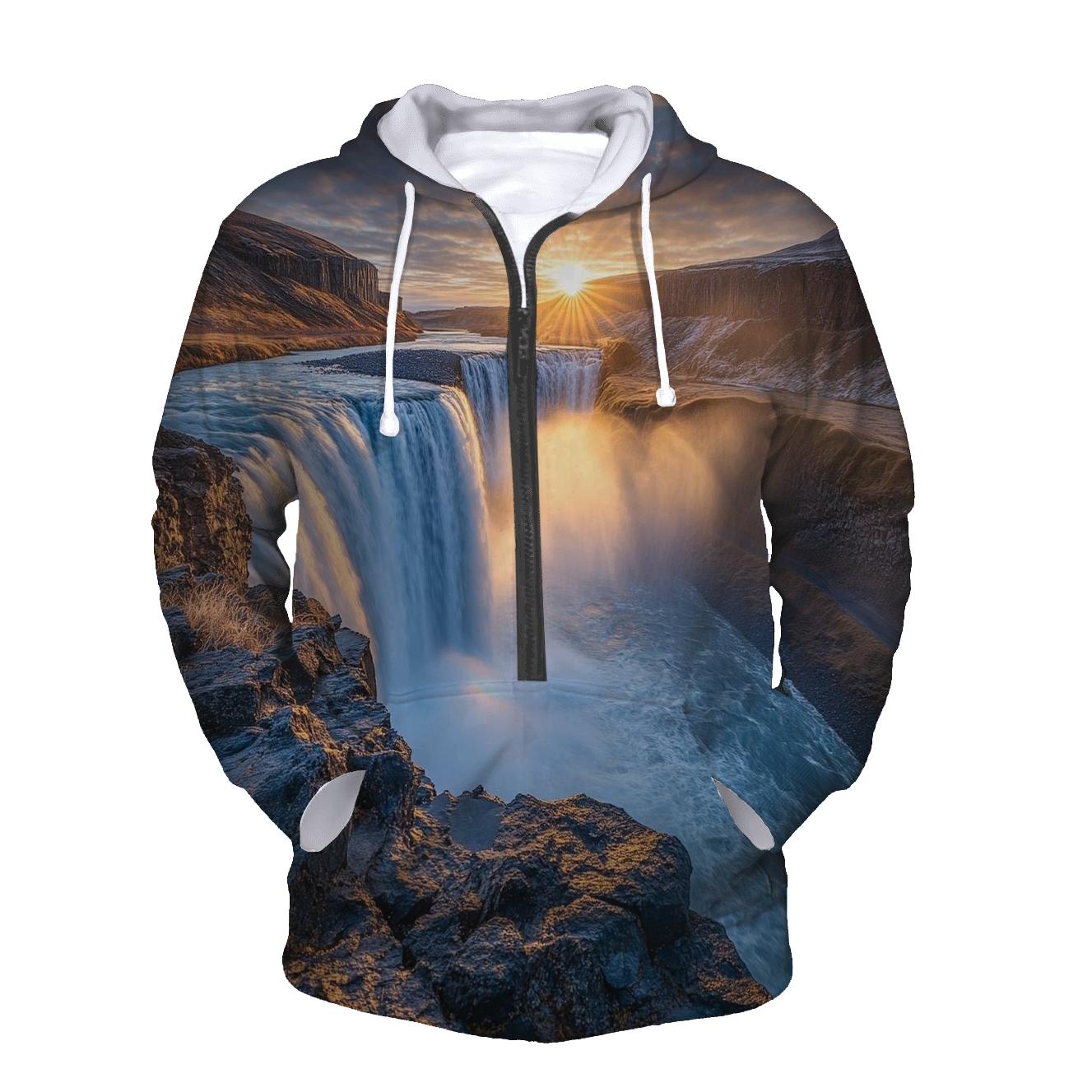 Gullfoss Waterfall - Iceland zip-up hoodies