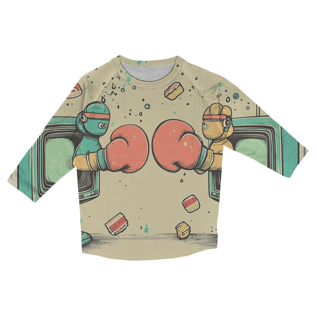 Vintage TV Breakfast Brawl personalized 3/4 sleeve tees