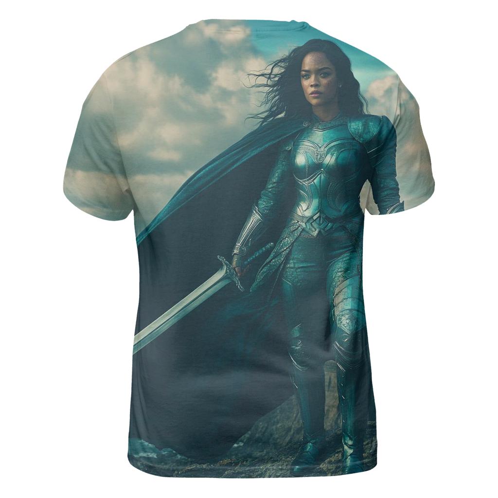 Tessa Thompson Valkyrie Stormborn Of New Asgard vibrant all-over design tees