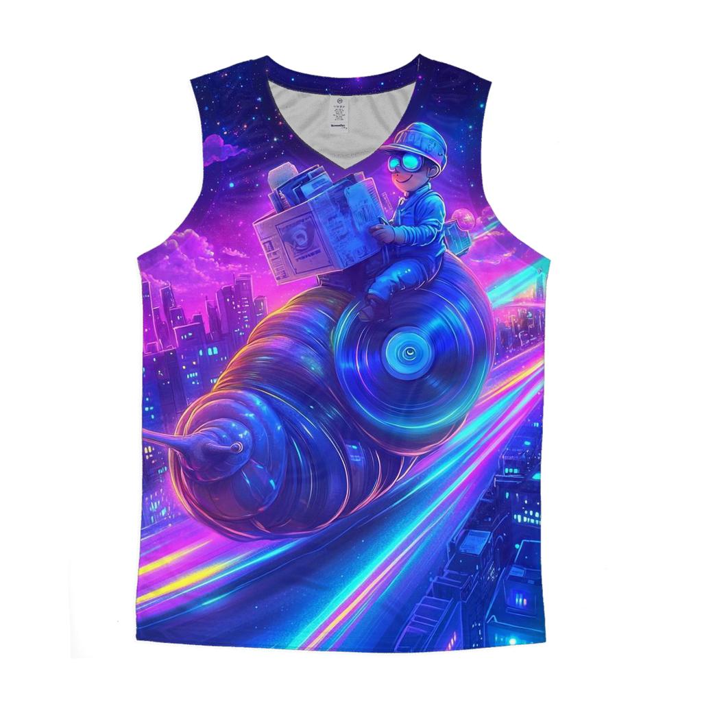 Psychedelic Paperboy Parade personalized athletic tanks