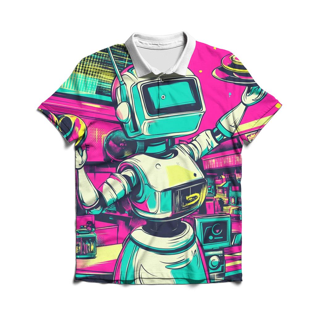 Neon Diner Mecha Mosh classic pique polos