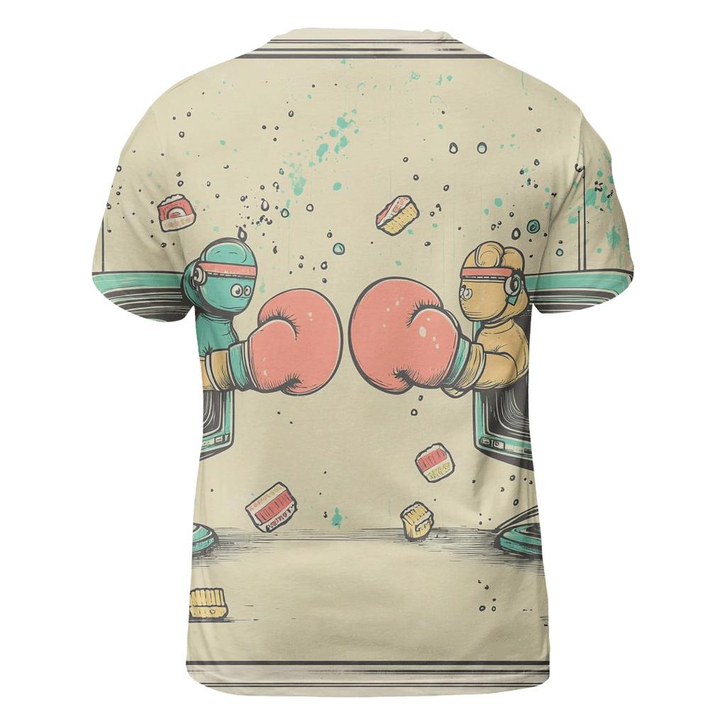 Vintage TV Breakfast Brawl designer pattern shirts