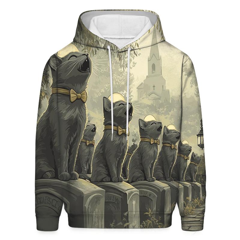 Cemetery Cat Choir Spooky premium hoodies